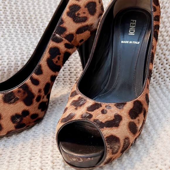 Fendi Ponyhair Peep-toe Pumps - Picture 2 of 7